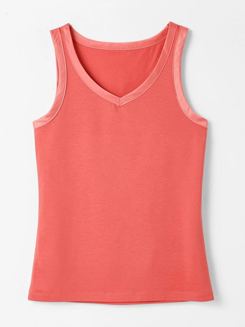 Débardeur biais satin en coton pima   Damart   Rose