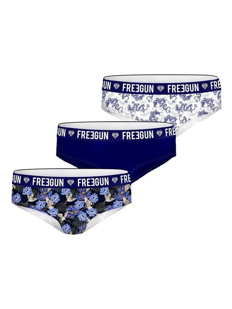 Lot de 3 culottes fille utlra stretch Freegun Bleu