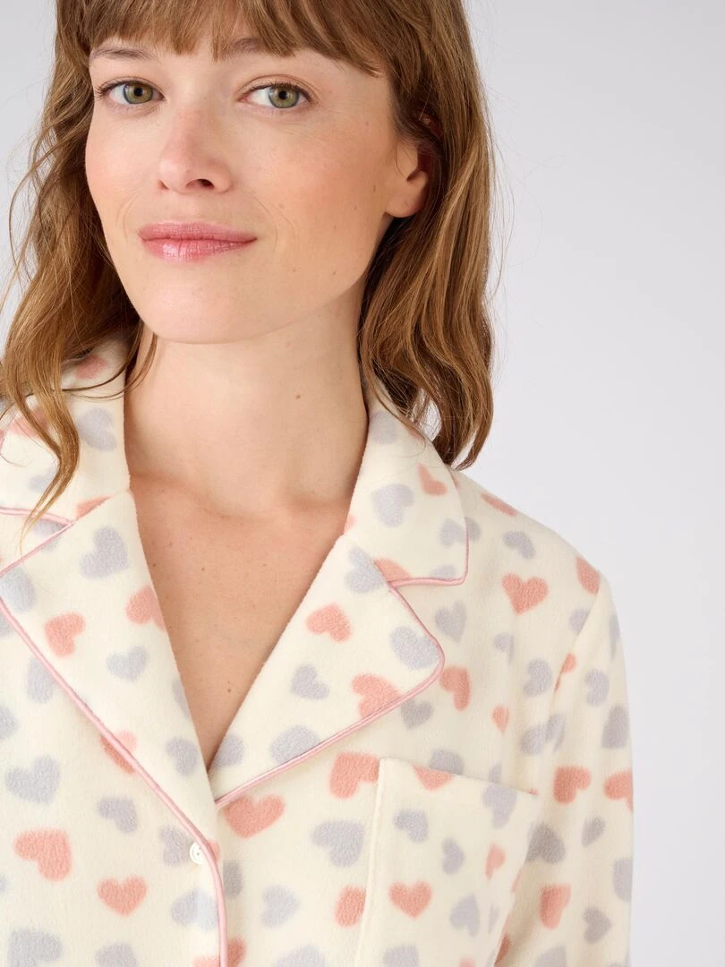 Chemise de nuit liquette polaire Thermolactyl Damart Ecru