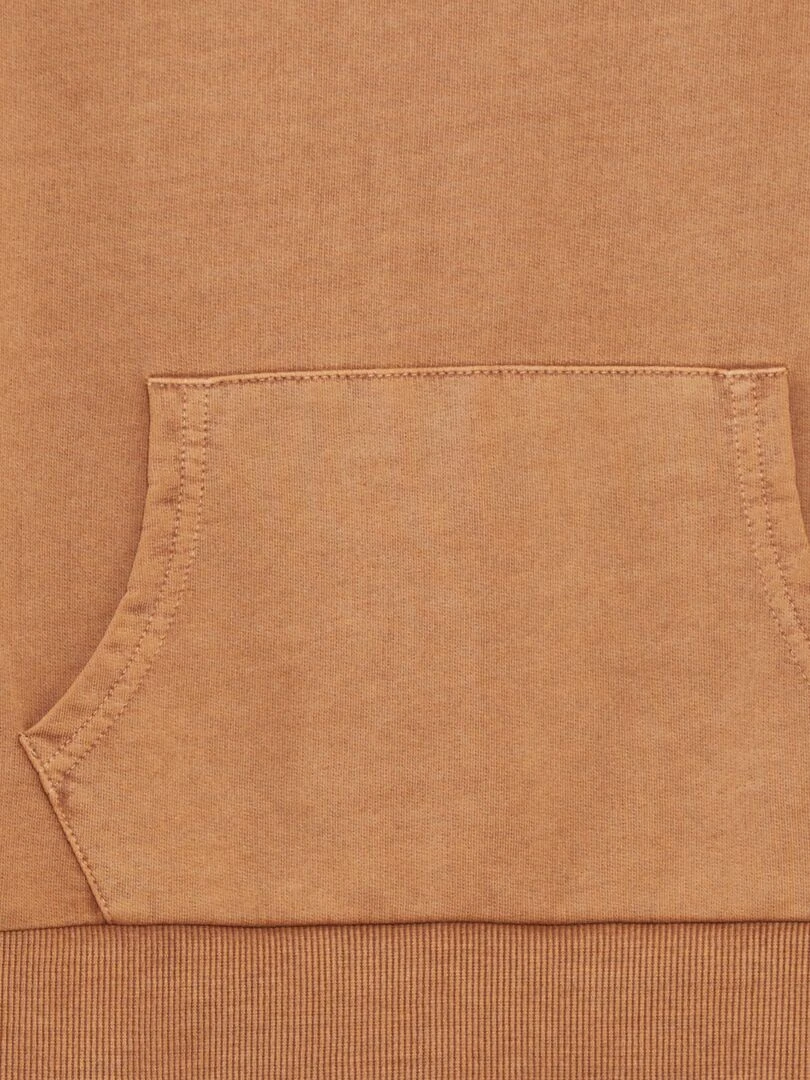Tee shirt épais en coton avec poche kangourou   Terracotta
