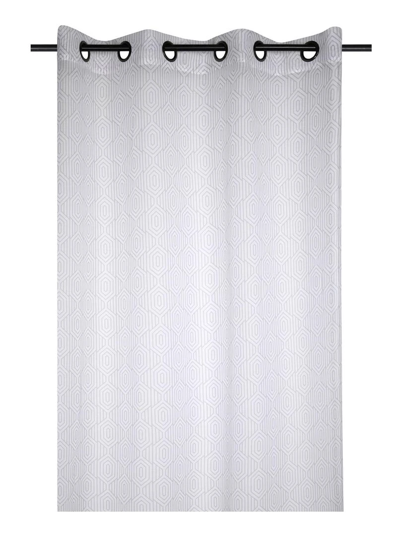 Voilage tamisant esprit géométrique Blanc