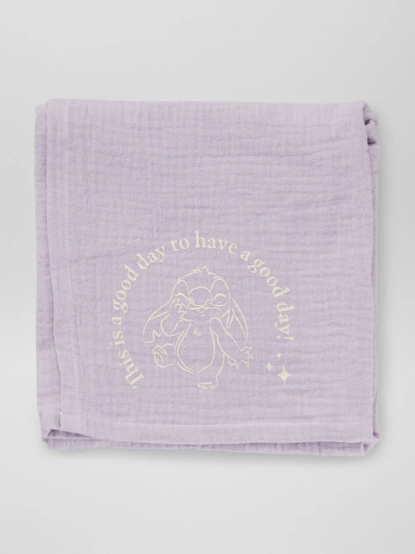 Lot de 2 langes 'Stitch'   Violet/blanc