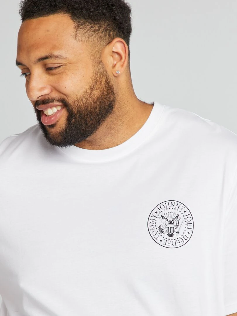 T shirt imprimé 'Ramones'   blanc