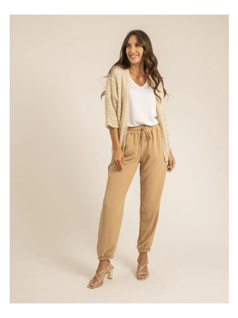 Gilet mi long ouvert KANONA   Beige