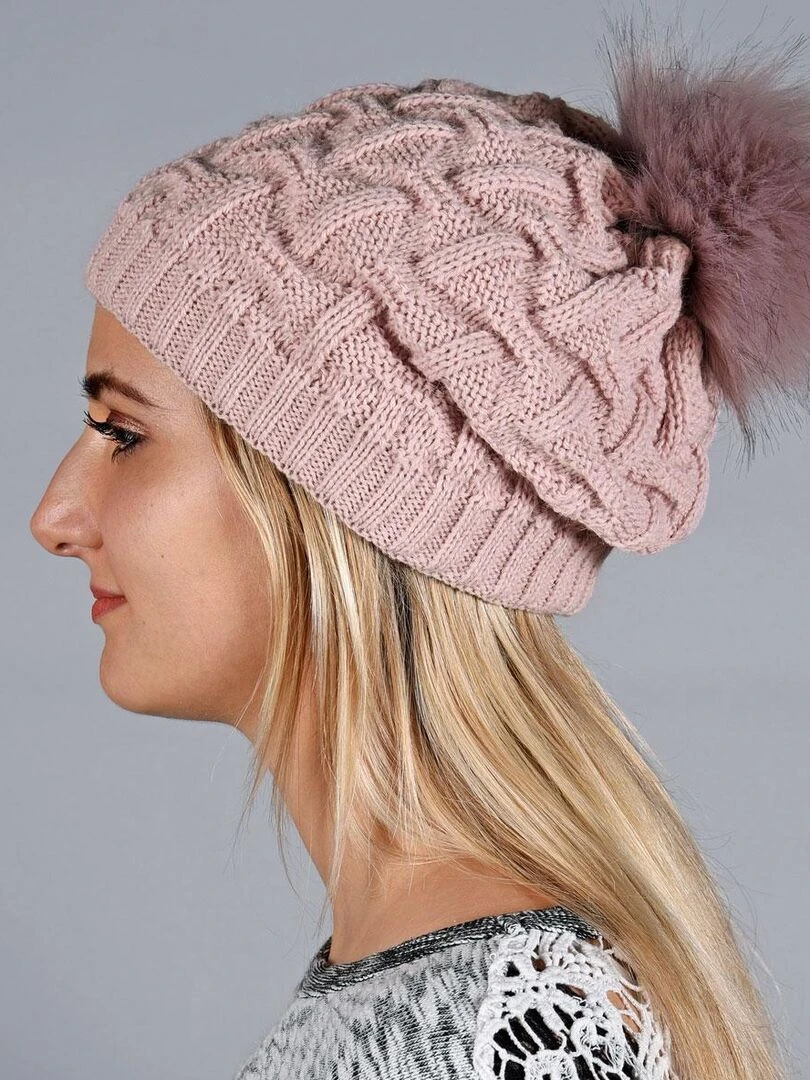 Bonnet Nora Made in UE Vieux rose