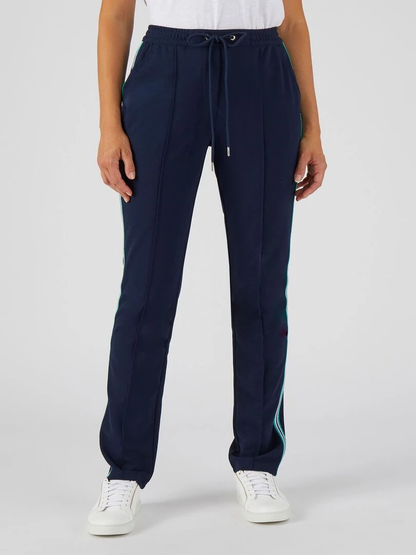 Pantalon enfilable avec bandes côtés Damart Bleu marine