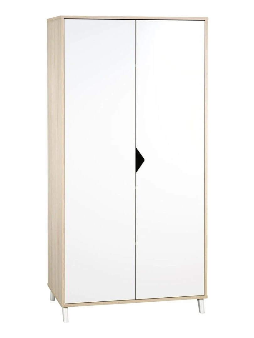 Armoire bébé 2 portes en bois BABYPRICE Blanc Beige