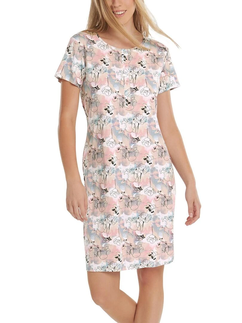Chemise de nuit manches courtes Lilly Multicolore