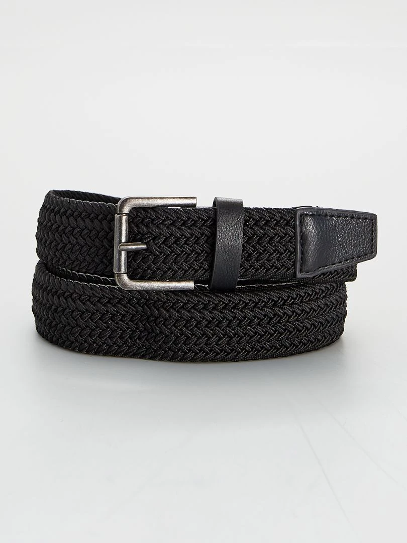 Ceinture tressée élastiquée noir