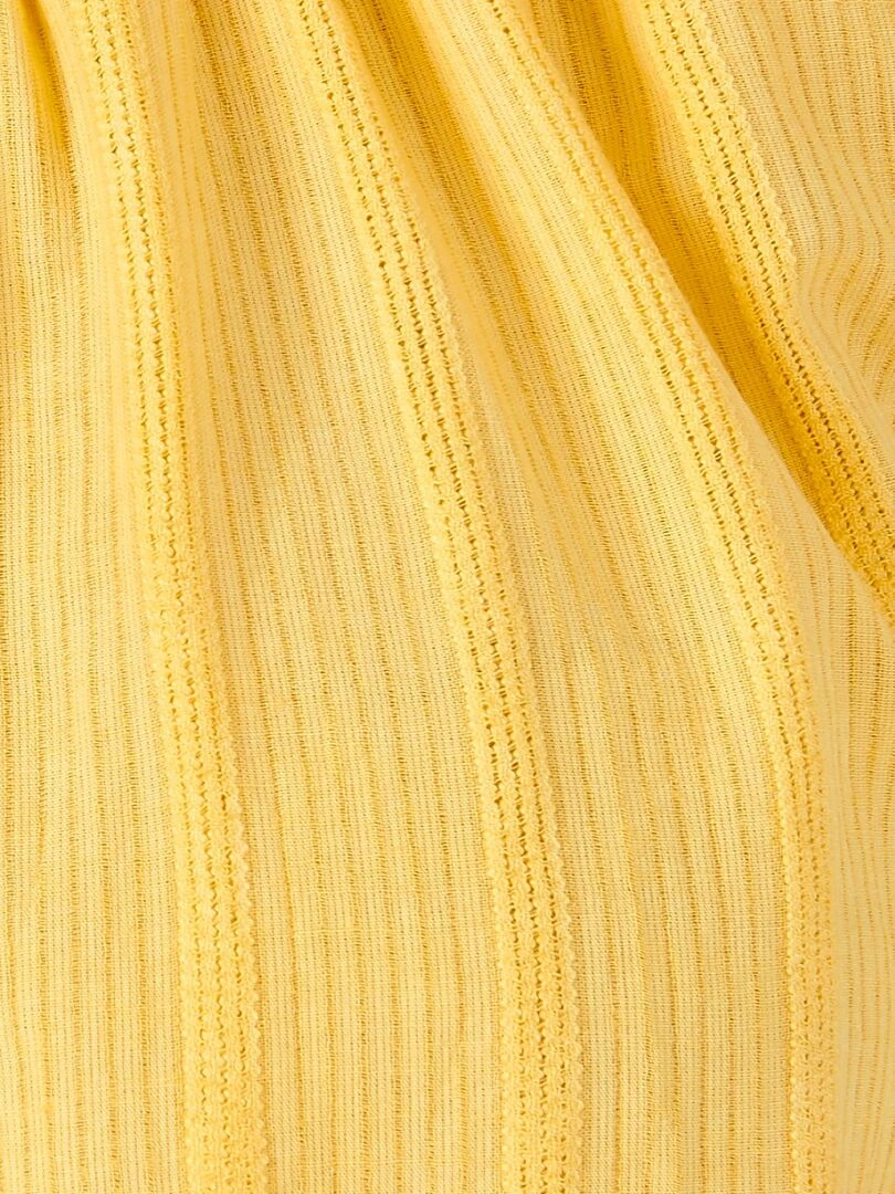Blouse aspect tramé en voile de coton   Damart   Jaune paille