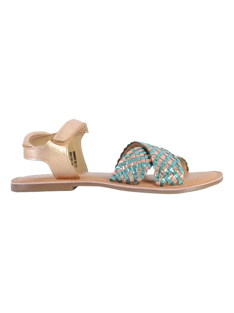 Sandale Plate Cuir Enfant Mod8 Canibraid Rose