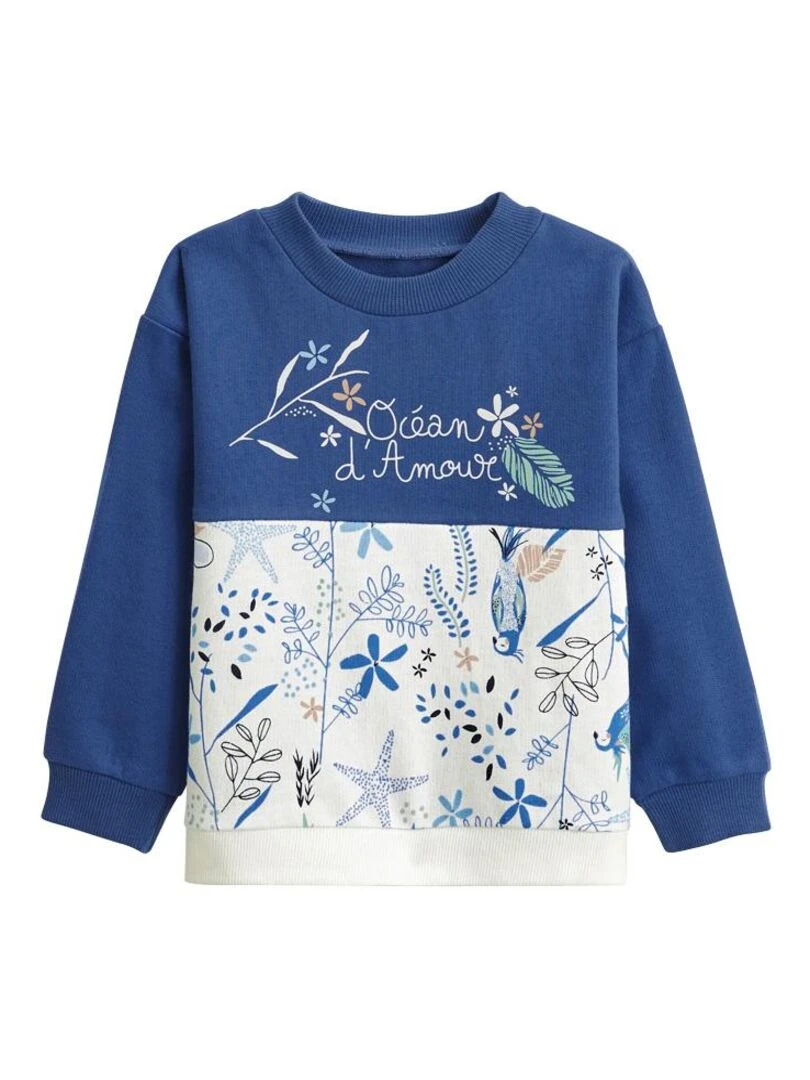 Sweat shirt bébé Océan d'amour Bleu