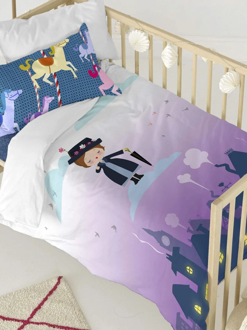 Parure housse de couette 2 pièces Nanny "Happyfriday" Blanc