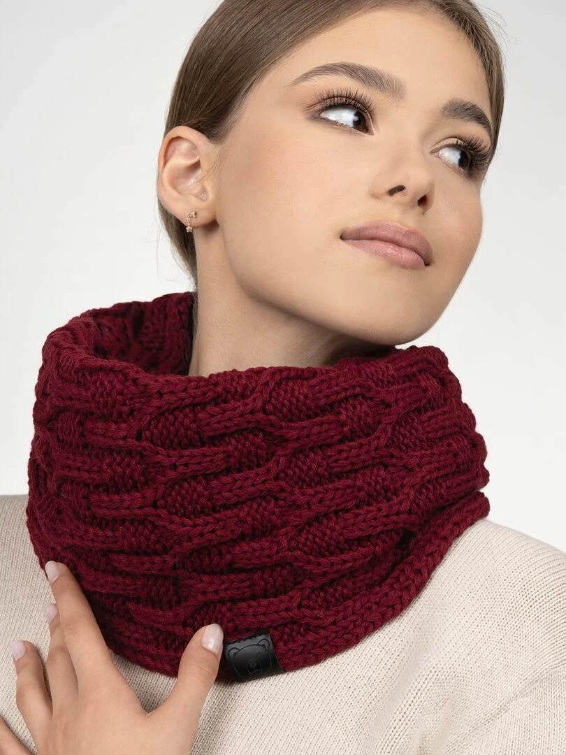 Ensemble Snood Bonnet Maribel   Made in UE   Bordeaux