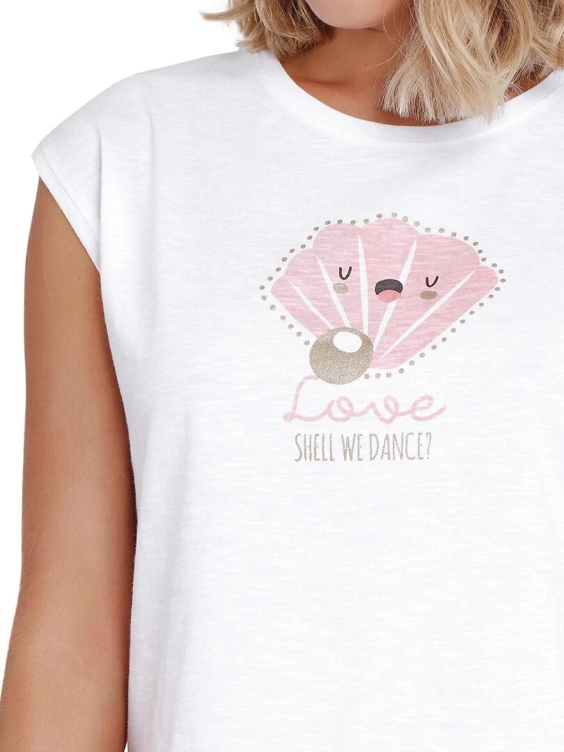 Pyjama short t shirt Sea World   Blanc