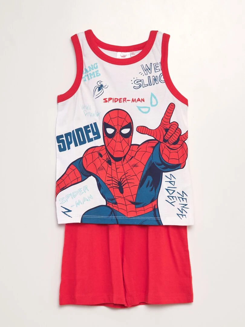 Pyjama court 'Spider Man' débardeur + short 2 pièces Blanc
