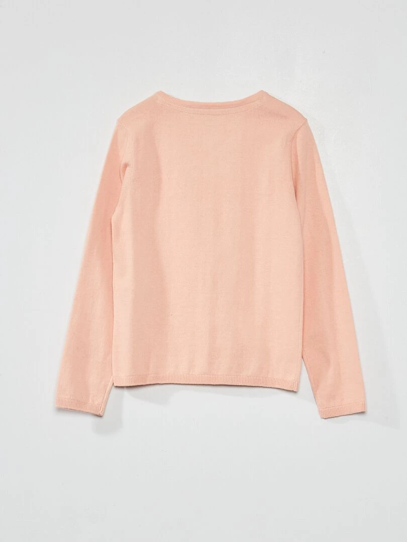 Gilet en maille fine Rose clair
