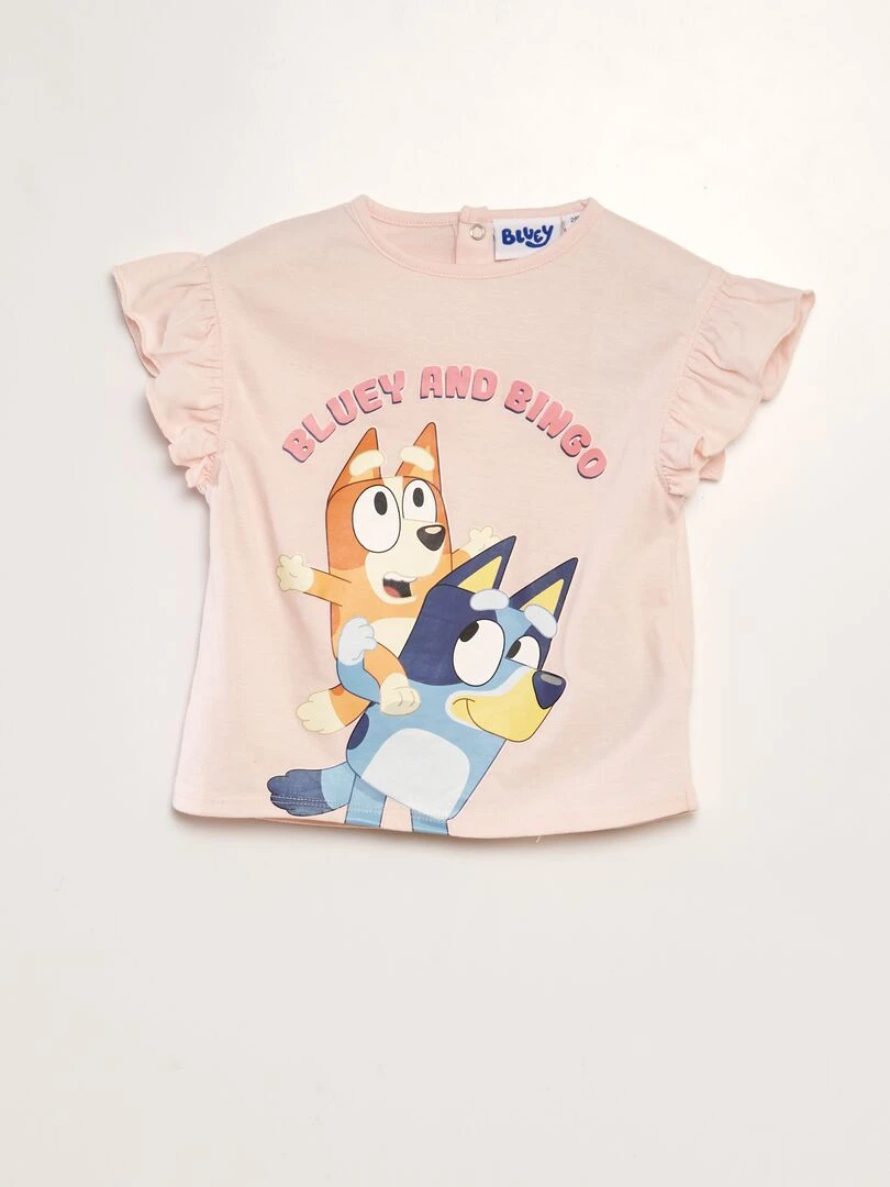 Ensemble t shirt + short 'Bluey'   2 pièces   Rose