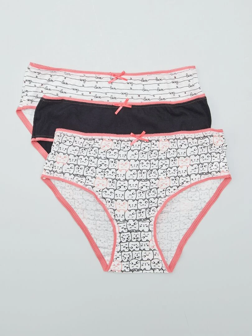 Lot de culottes en coton 3 pièces Blanc