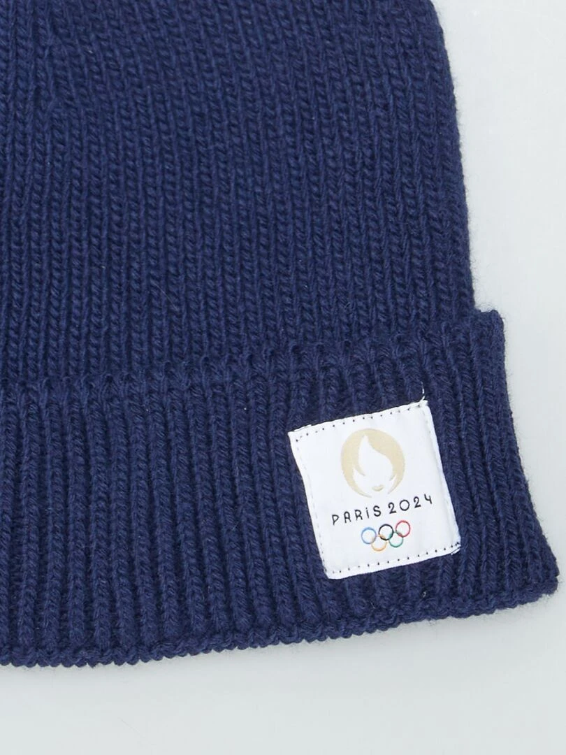 Bonnet côtelé Paris 2024 Made in France Bleu