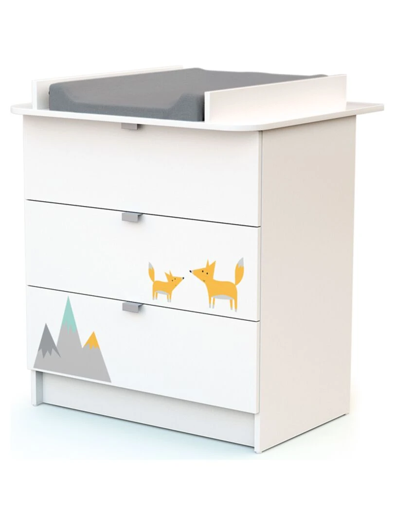 WEBABY   Duo Lit Bébé et Commode   Blanc Gris