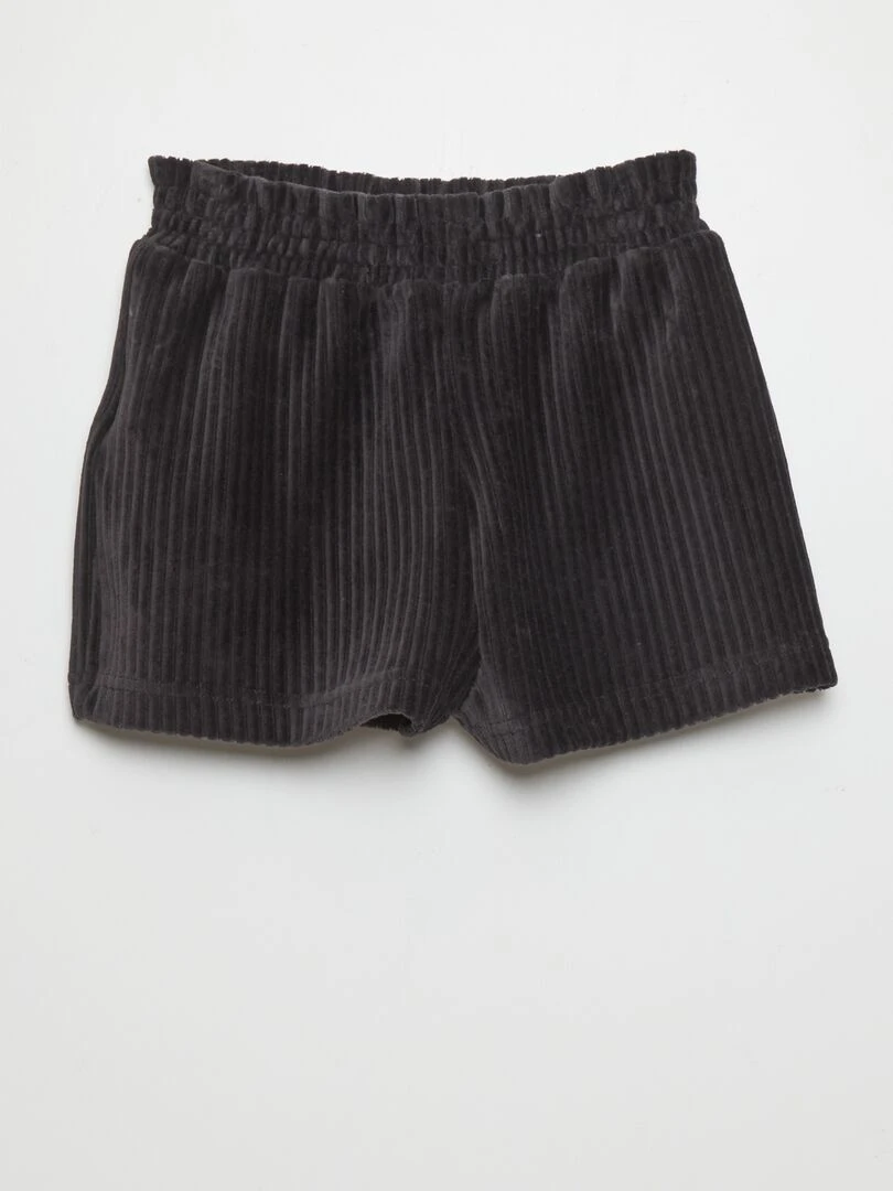 Short en maille velours Gris