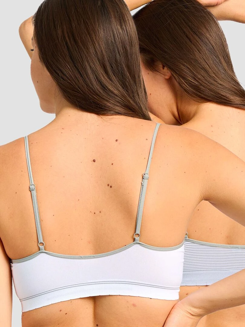 Lot de 2 brassières 'Billet Doux' gris/blanc