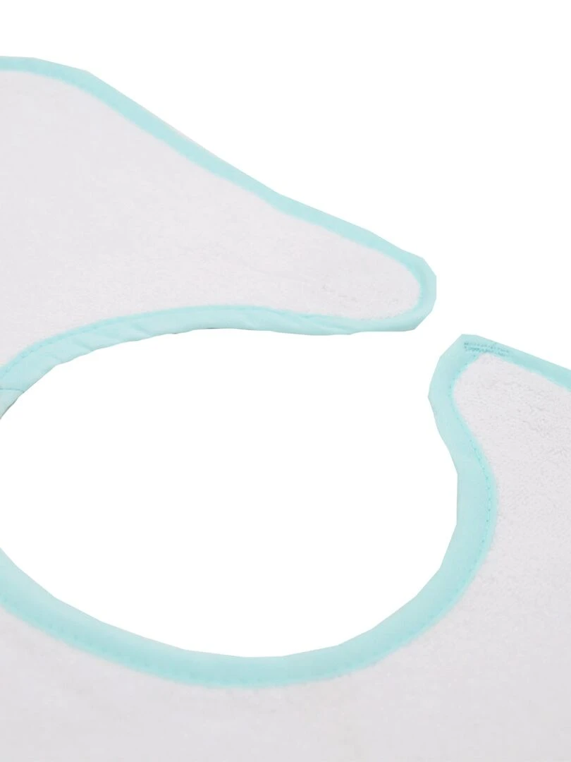 Bavoir maternelle aimanté   Blanc et Aqua   Blanc