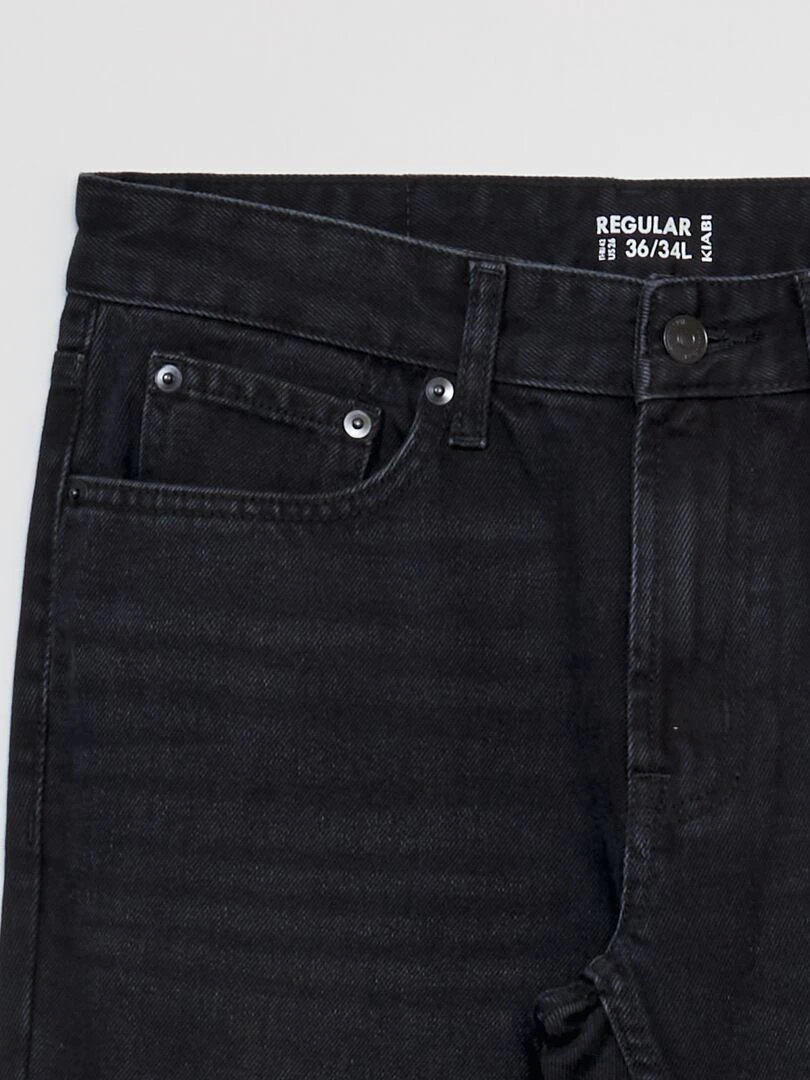 Jean droit   L34   Noir délavé