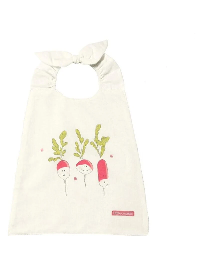 Bavoir Élastiqué En Coton Bio Radis Ecru