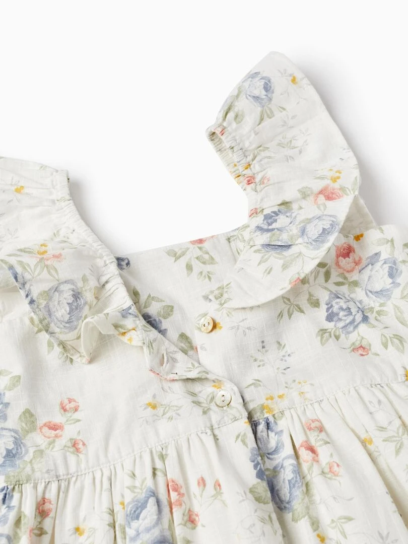 Robe En Coton À Fleurs Pour Fille 'You&Me' manches courtes BROTHERS&SISTERS Beige clair