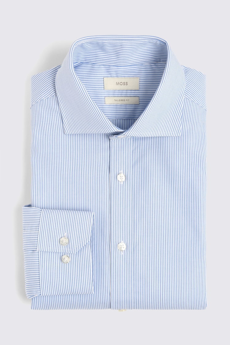 Tailored Fit Sky Stripe Shirt   Buy Online at Moss