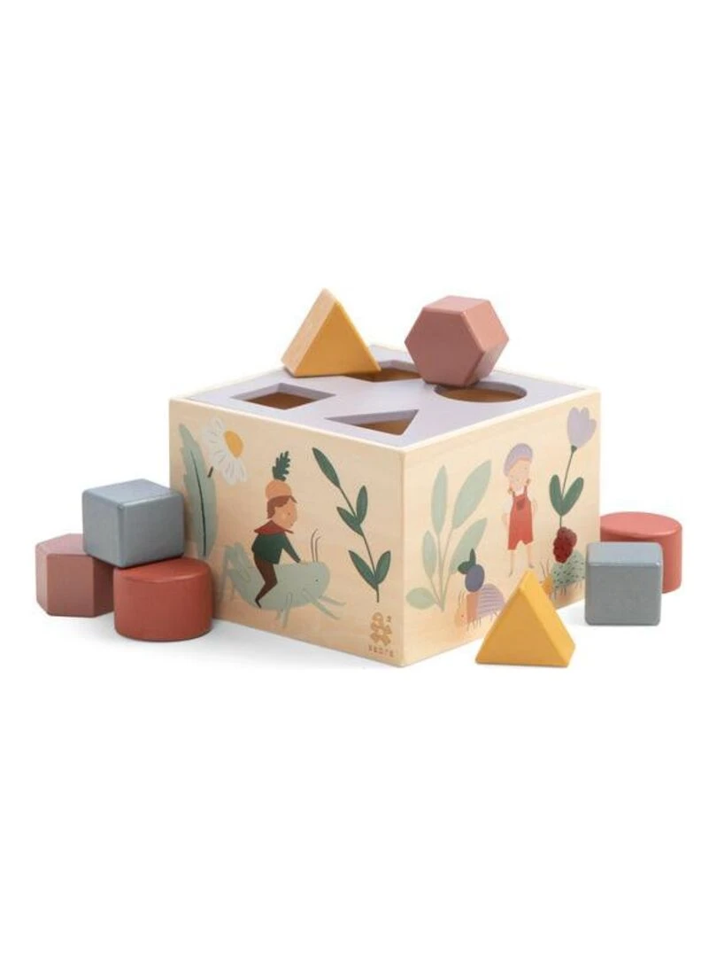 Cube à formes en bois Pixie Land Sebra Multicolore