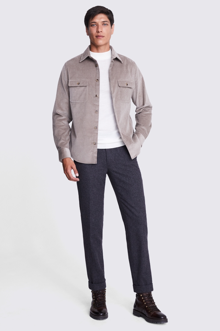 Off White Textured Chore Overshirt   Buy Online at Moss