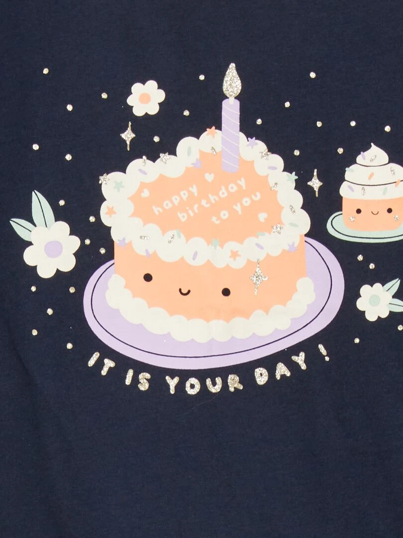 T shirt 'Anniversaire' Bleu marine