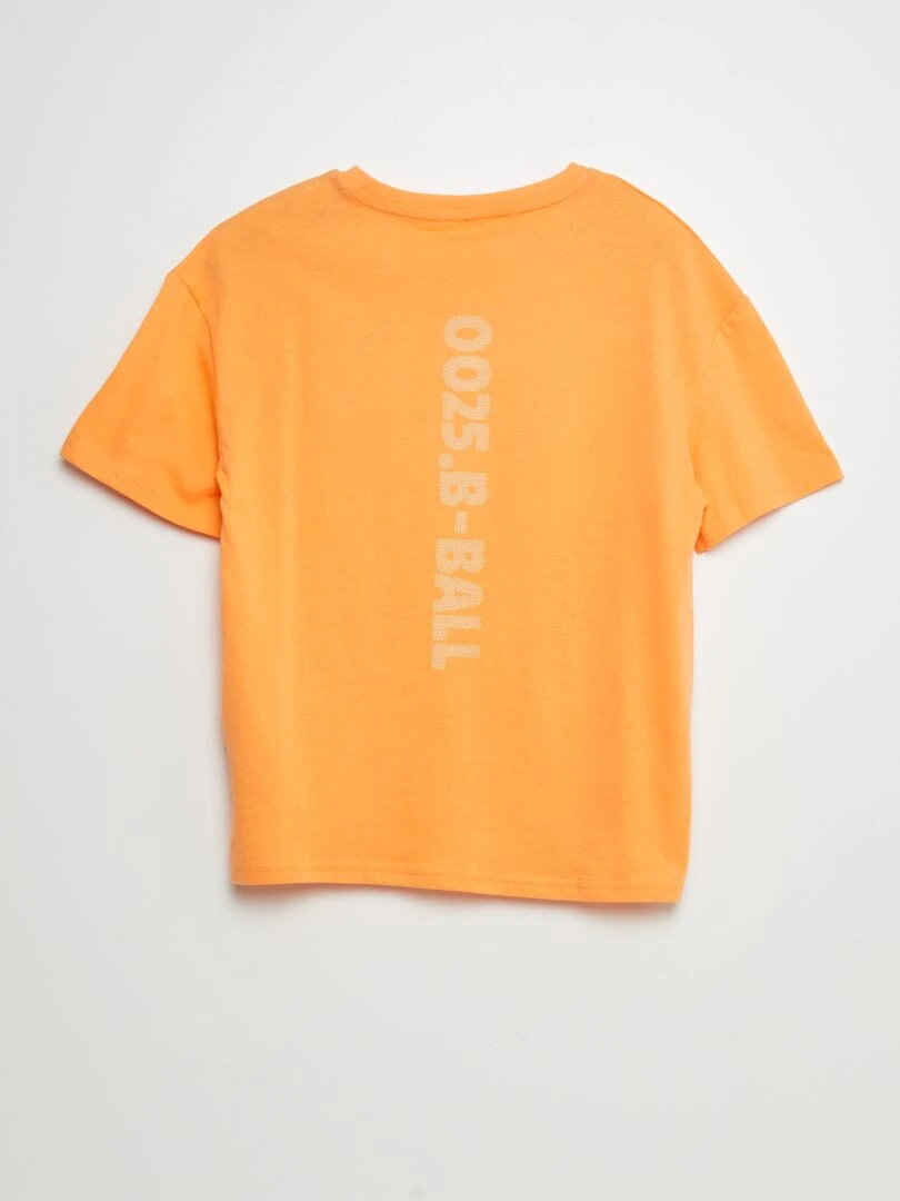 Ensemble t shirt + short   2 pièces   Orange/beige
