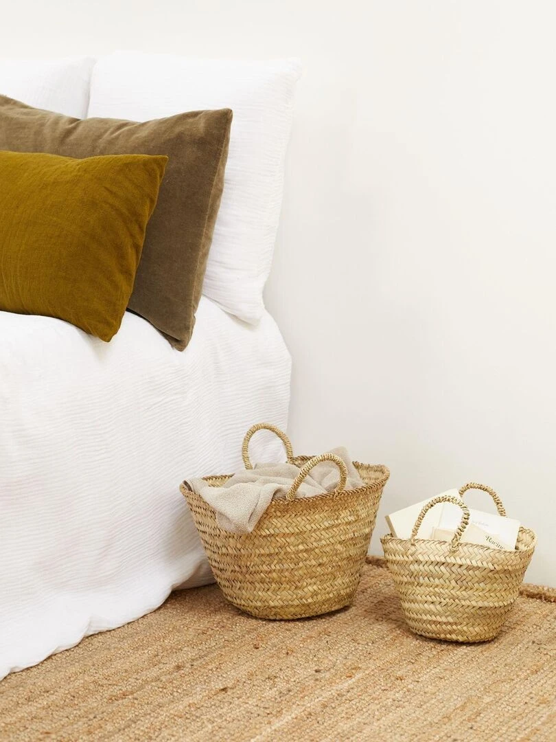 Panier pour le marché Palm   Beige clair