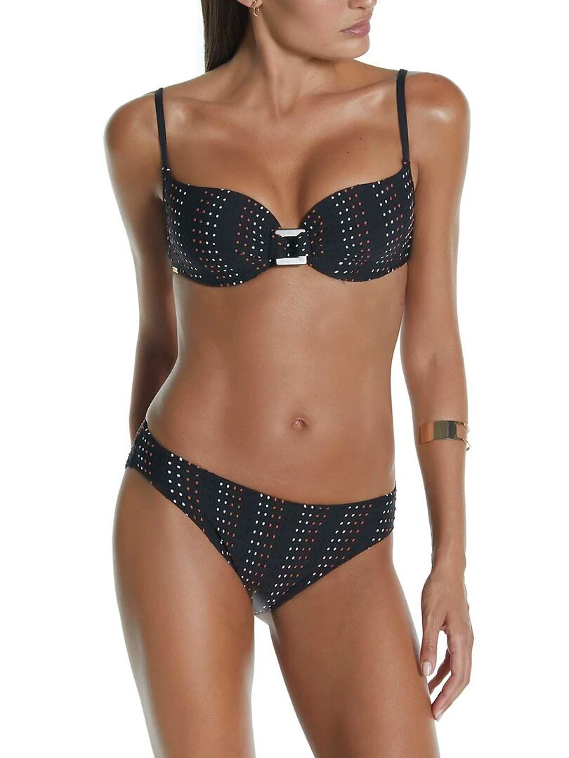 Bas maillot slip de bain bikini Plumetti noir   Noir