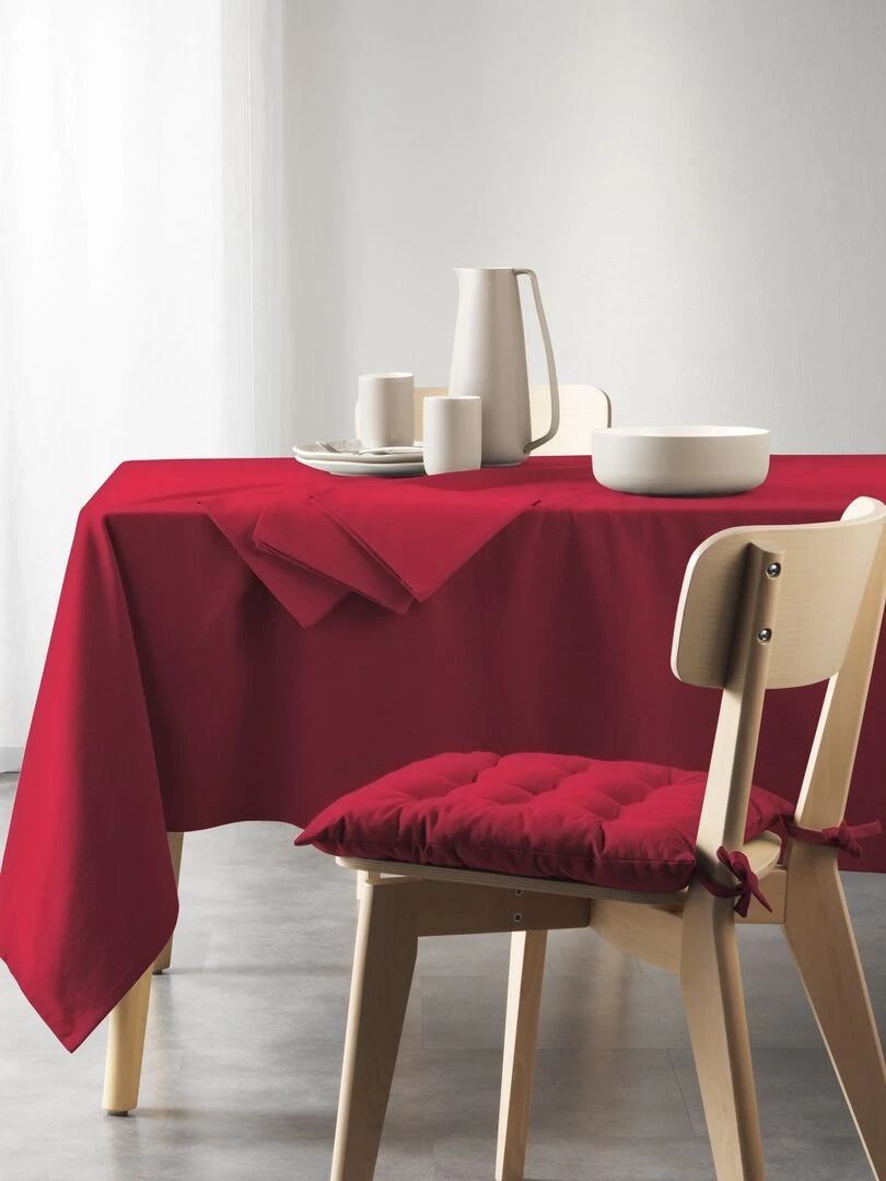 Nappe rectangle coton recycle 140 x 240 cm Grand mistral bordeaux Rouge