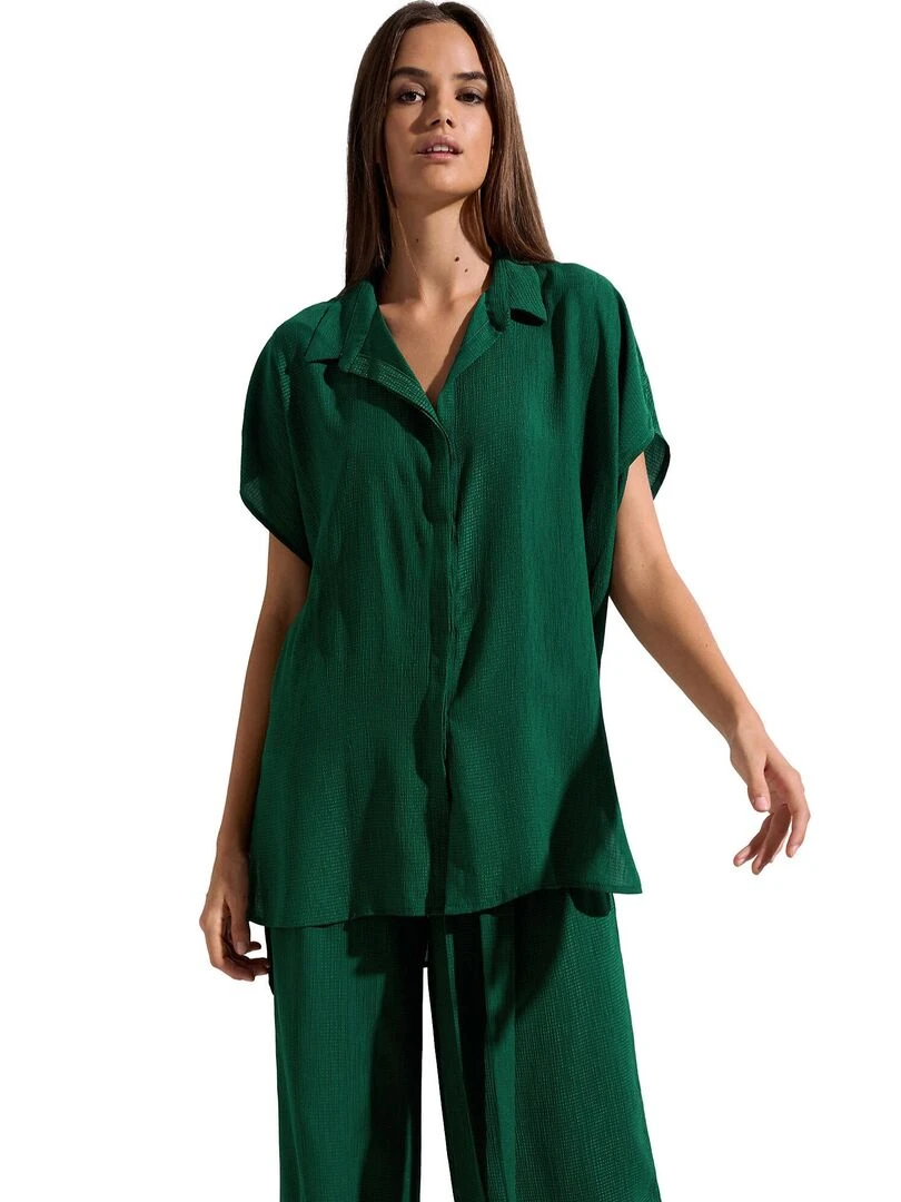 Chemise estivale manches courtes Japan Vert