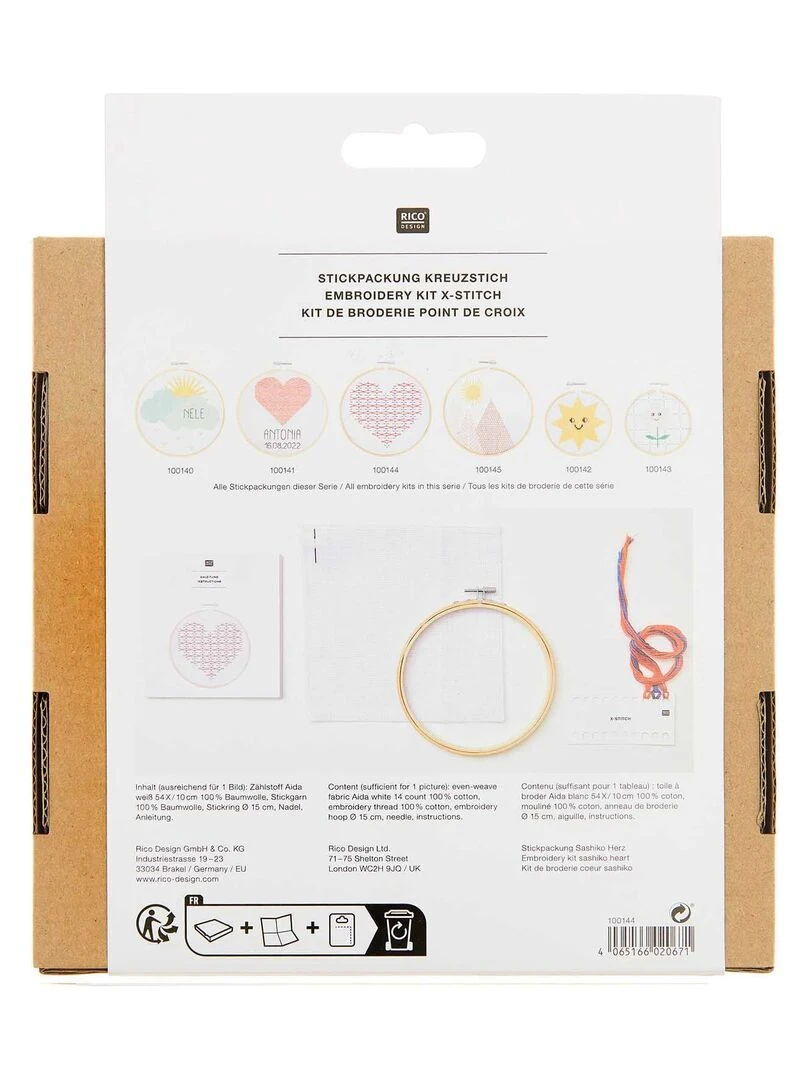 Kit de broderie Sashiko Coeur N/A