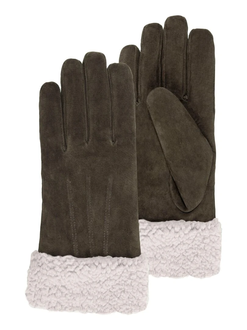Gants Femme Chocolat en cuir Marron chocolat