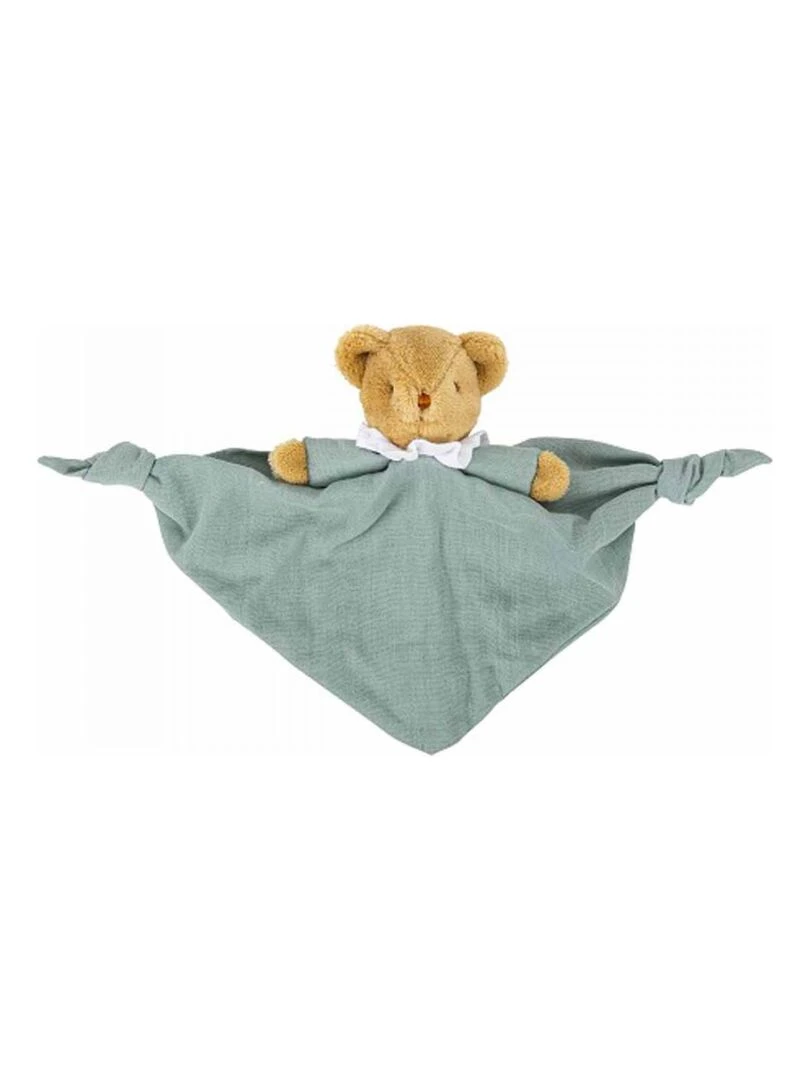 Ours Triangle Doudou avec Hochet 20Cm Coton Bio Celadon N/A