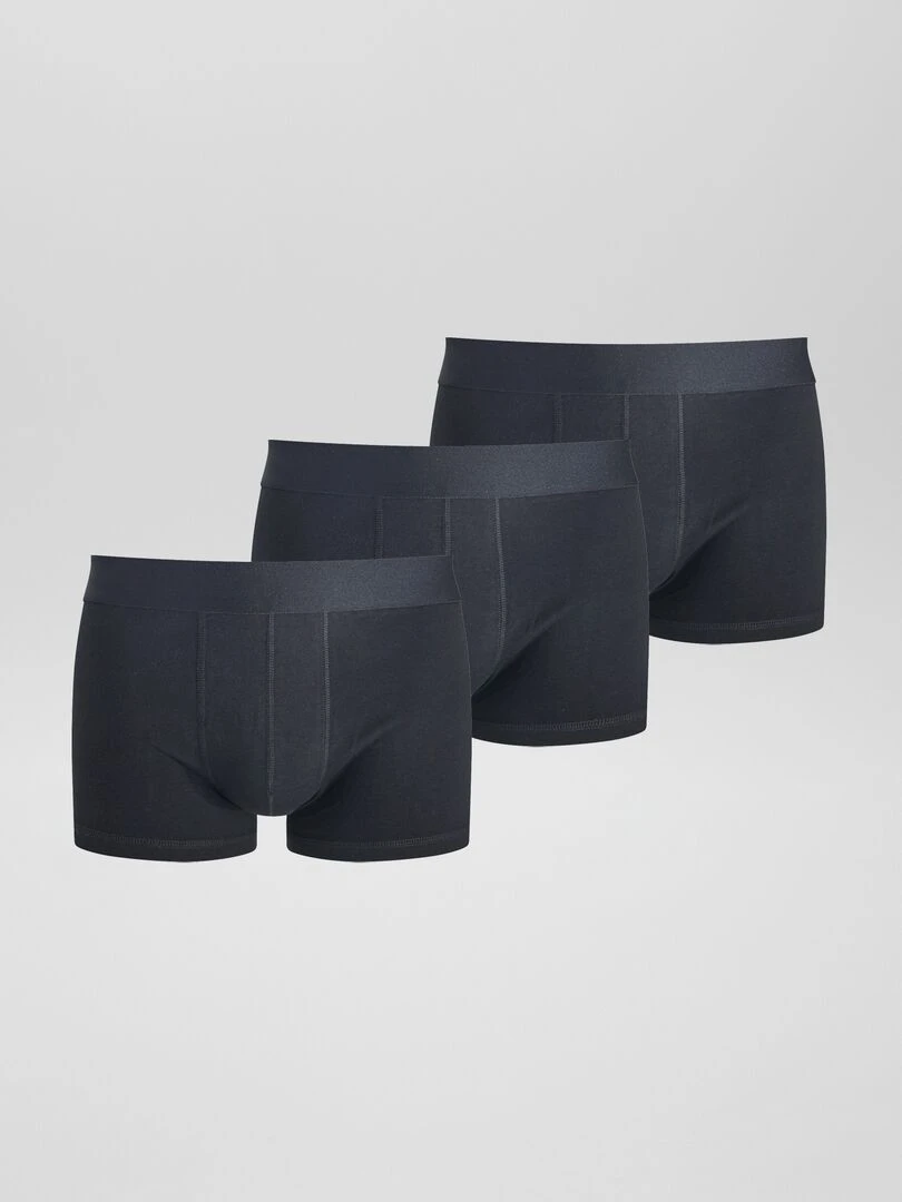 Lot de 3 boxers unis noir