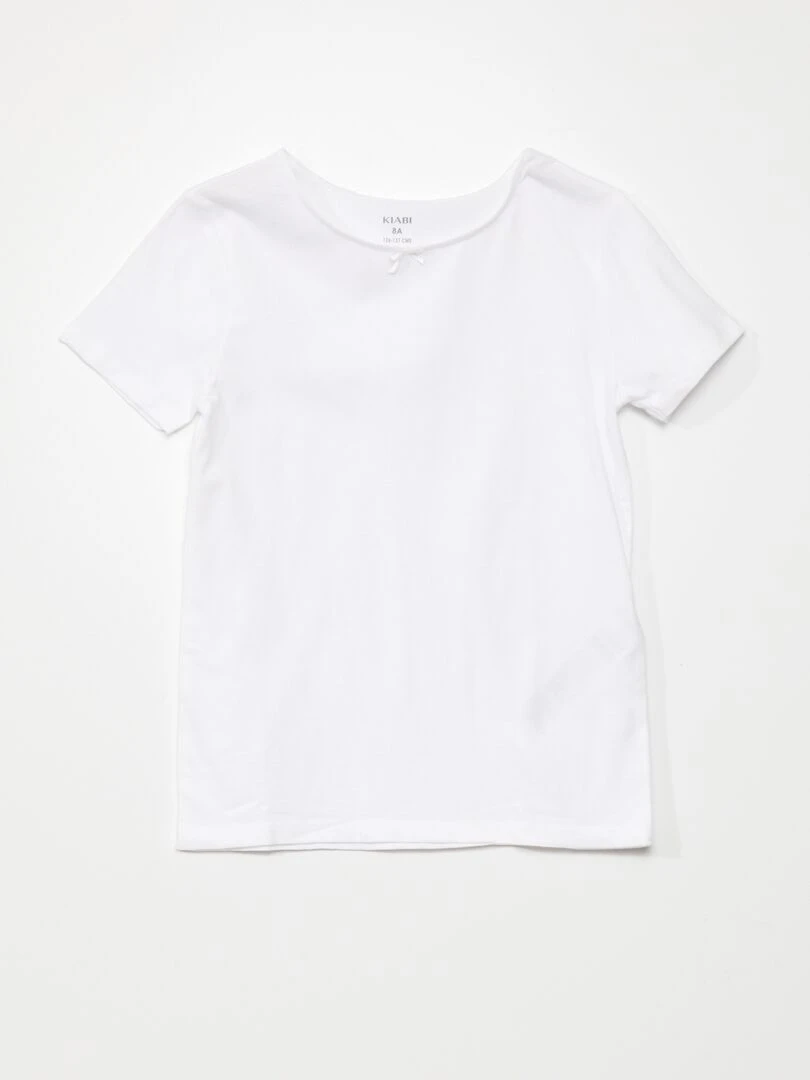 Lot de 3 maillots de corps en coton   blanc/rose