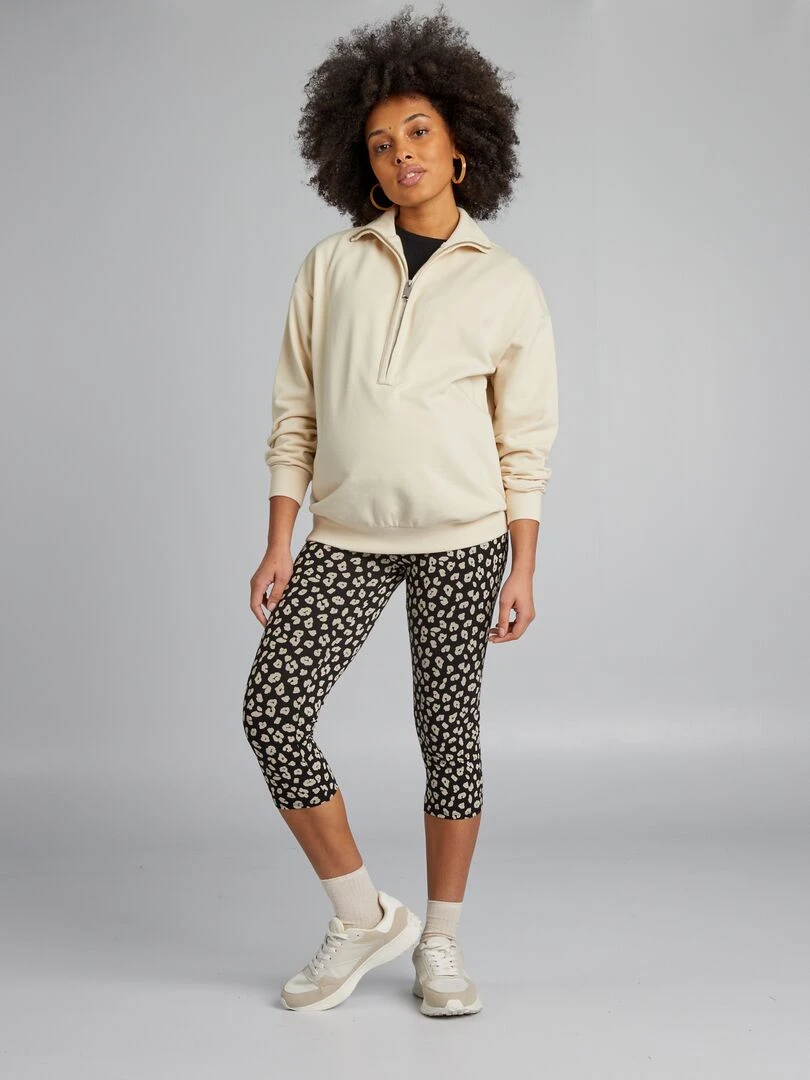 Sweat grossesse coupe camionneur beige