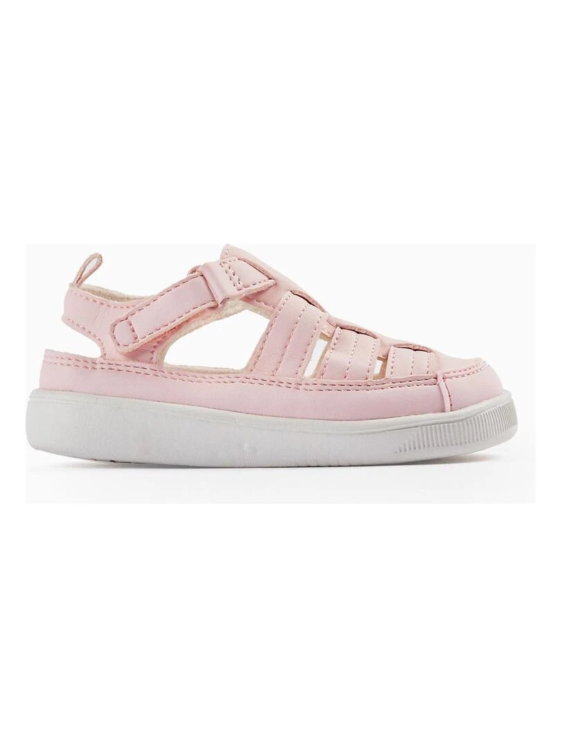 Sandales à Semelle Souple pour Bébé Fille 'First Steps' ATLANTIC COMPANY Rose clair