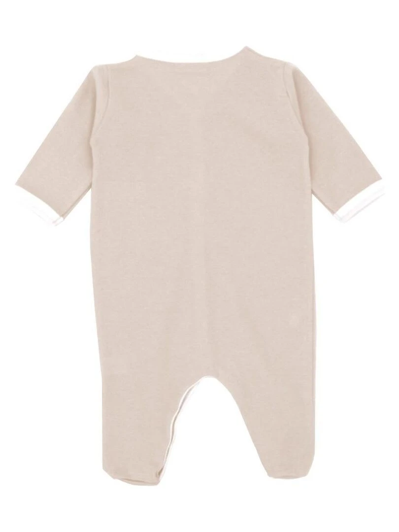 Pyjama été léger   100% coton biologique   1 à 6 mois   Beige
