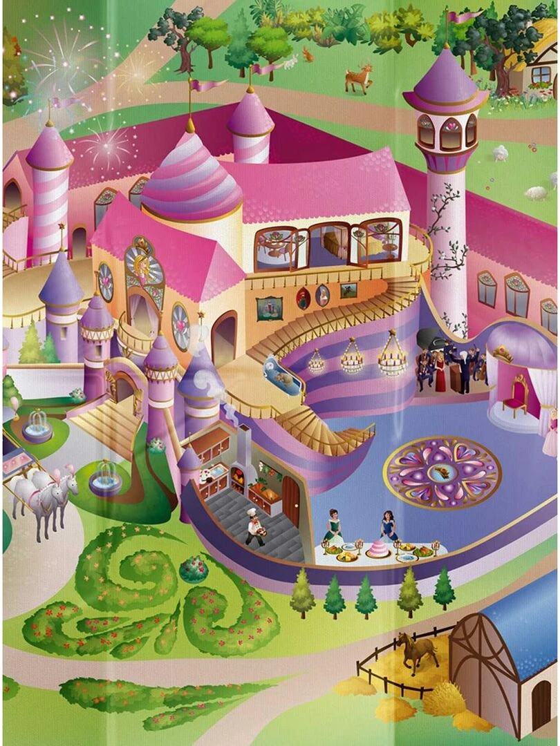 Tapis enfant NAPPE CIRCUIT PRINCESS Multicolore 100x140 Fait en Europe Multicolore