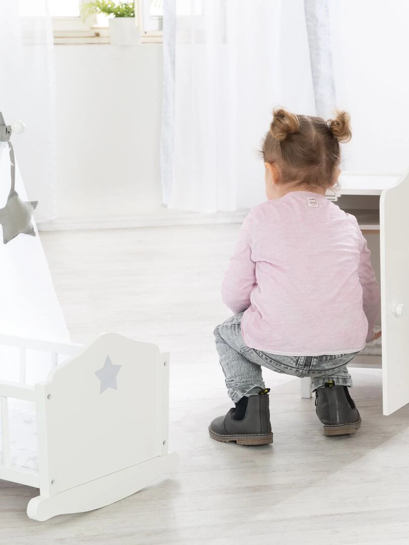 ROBA Armoire de poupée "Stella" pour ranger les vêtements et accessoires de poupée – Laqué Blanc N/A